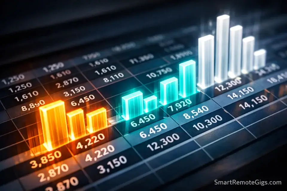 A digital spreadsheet visualizing the time and money savings of a marketing team using AI.