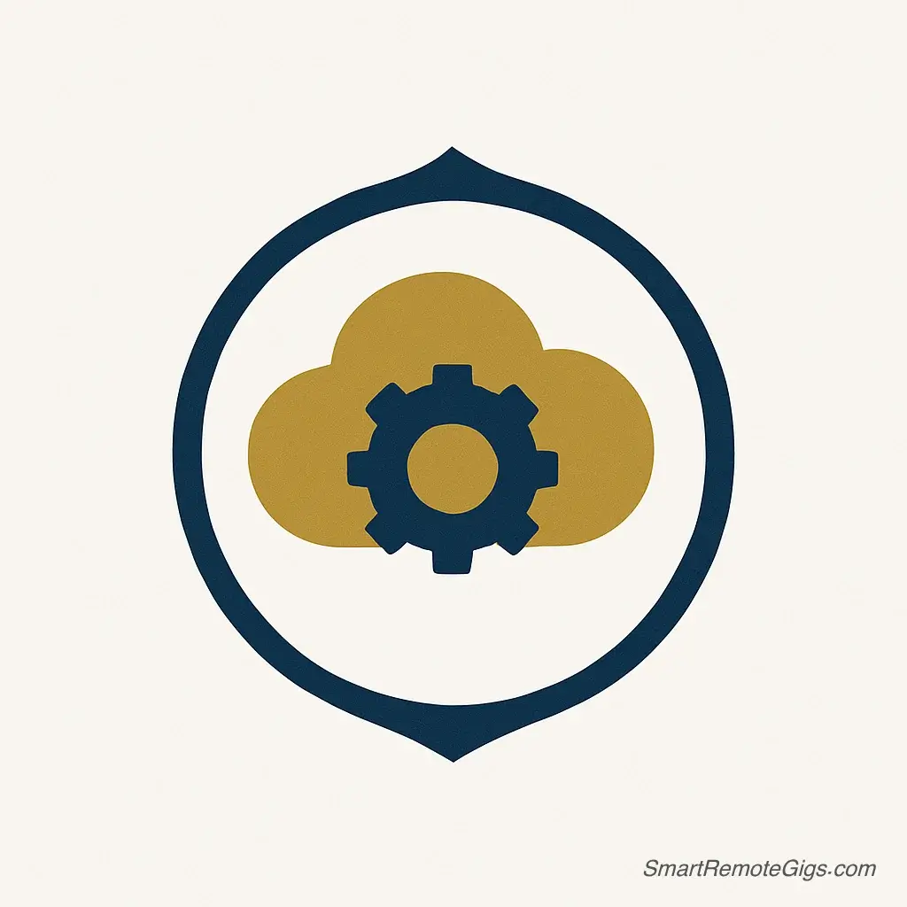 A custom logo representing the Salesforce Admin Beginner certification for remote jobs.