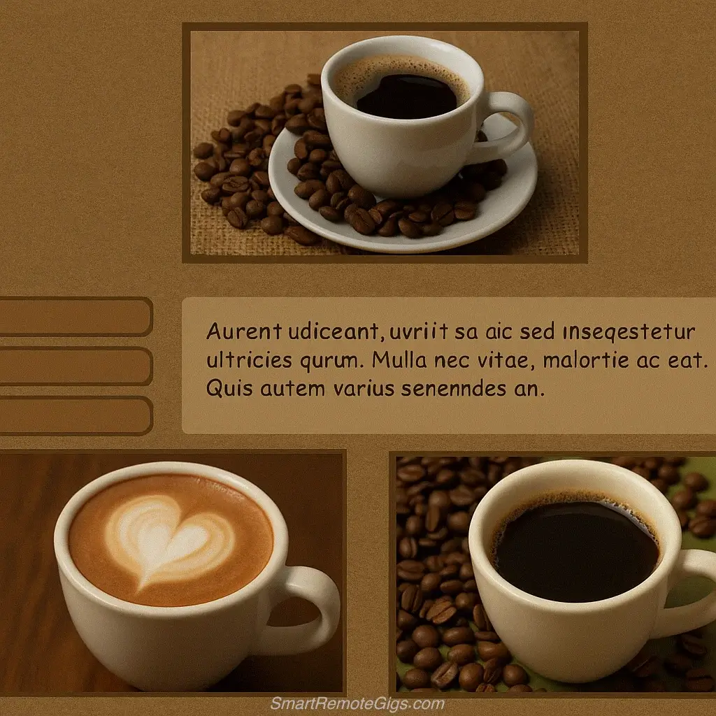 An example of a poorly designed coffee shop website before a professional redesign, showing a cluttered and dated layout.