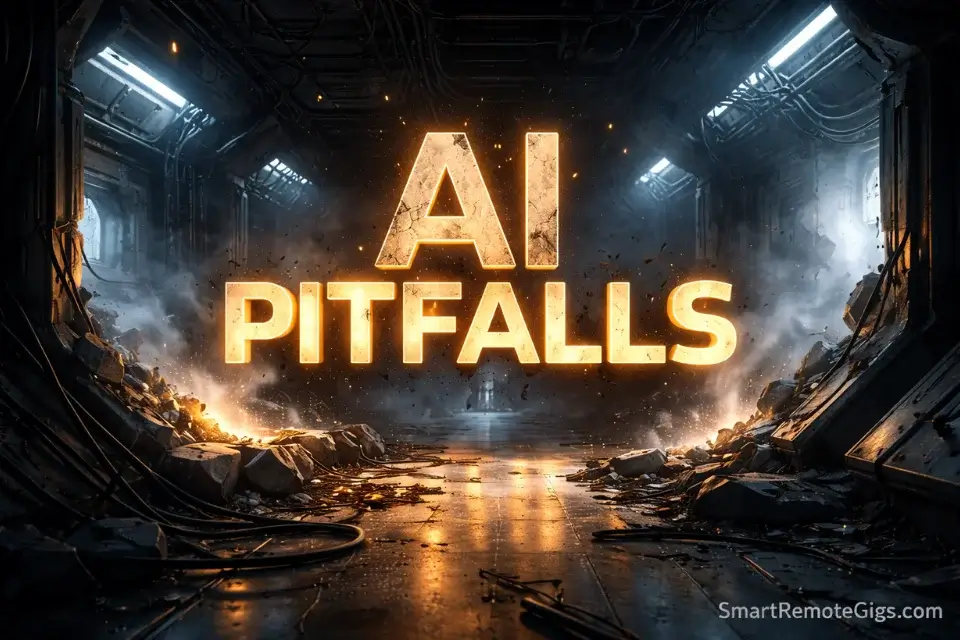 A cinematic warning sign illustrating the common mistakes in AI adoption.