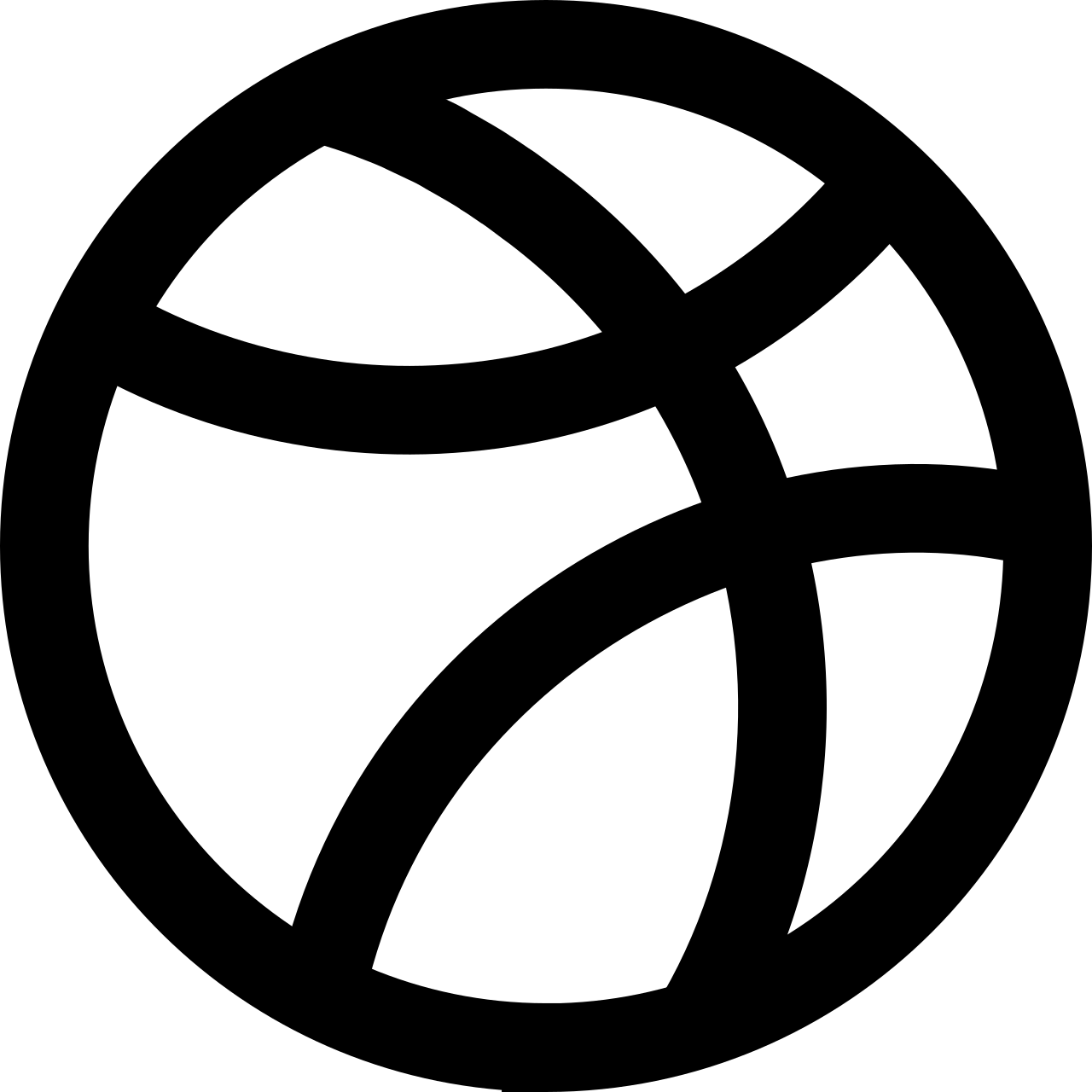 The official logo for Dribbble, a portfolio platform for designers.