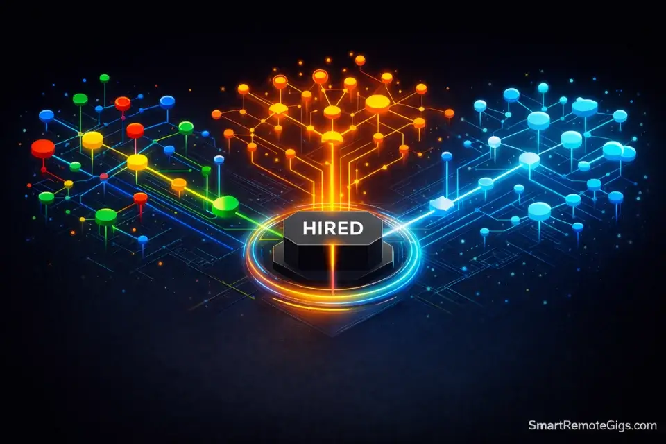 A digital skill tree visualizing the Google, HubSpot, and Salesforce certification ecosystems.