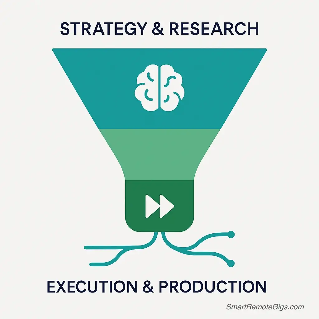An infographic showing how marketers can use ChatGPT Plus for strategy and Jasper AI for execution, combining the strengths of both tools.