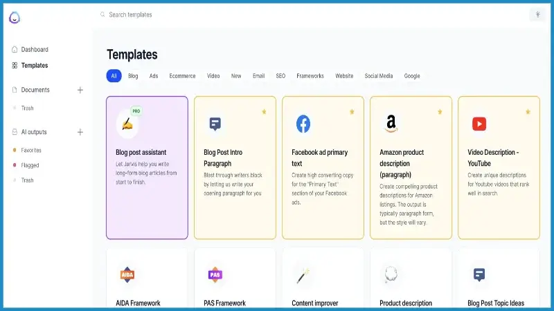 A screenshot of the Jasper AI interface showing the Brand Voice feature being trained with uploaded content documents.