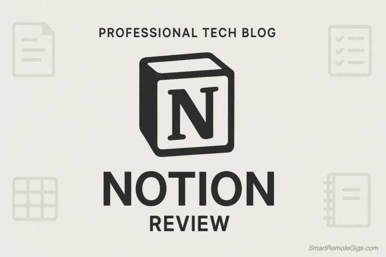 A graphic for our 2025 Notion review, showing the Notion logo surrounded by icons of other productivity apps it can replace.