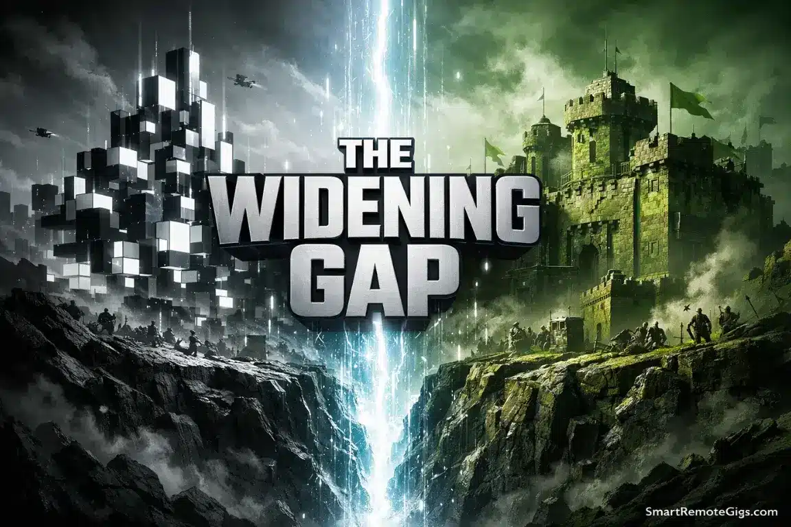 A visual comparison showing a futuristic Notion city distancing itself from a heavy Evernote fortress.