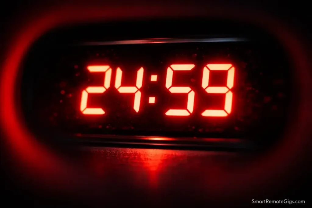 A digital timer counting down from 25 minutes, symbolizing the start of a deep work sprint.