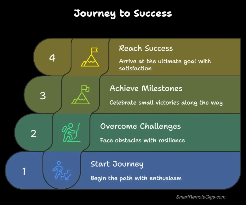 A staircase graphic showing the four milestones to earning $1,000 from a side hustle: $10 (Proof), $100 (Validation), $500 (Systemization), and $1,000 (Legitimacy).