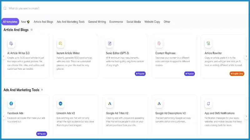Writesonic - Best for E-commerce {#writesonic-review}