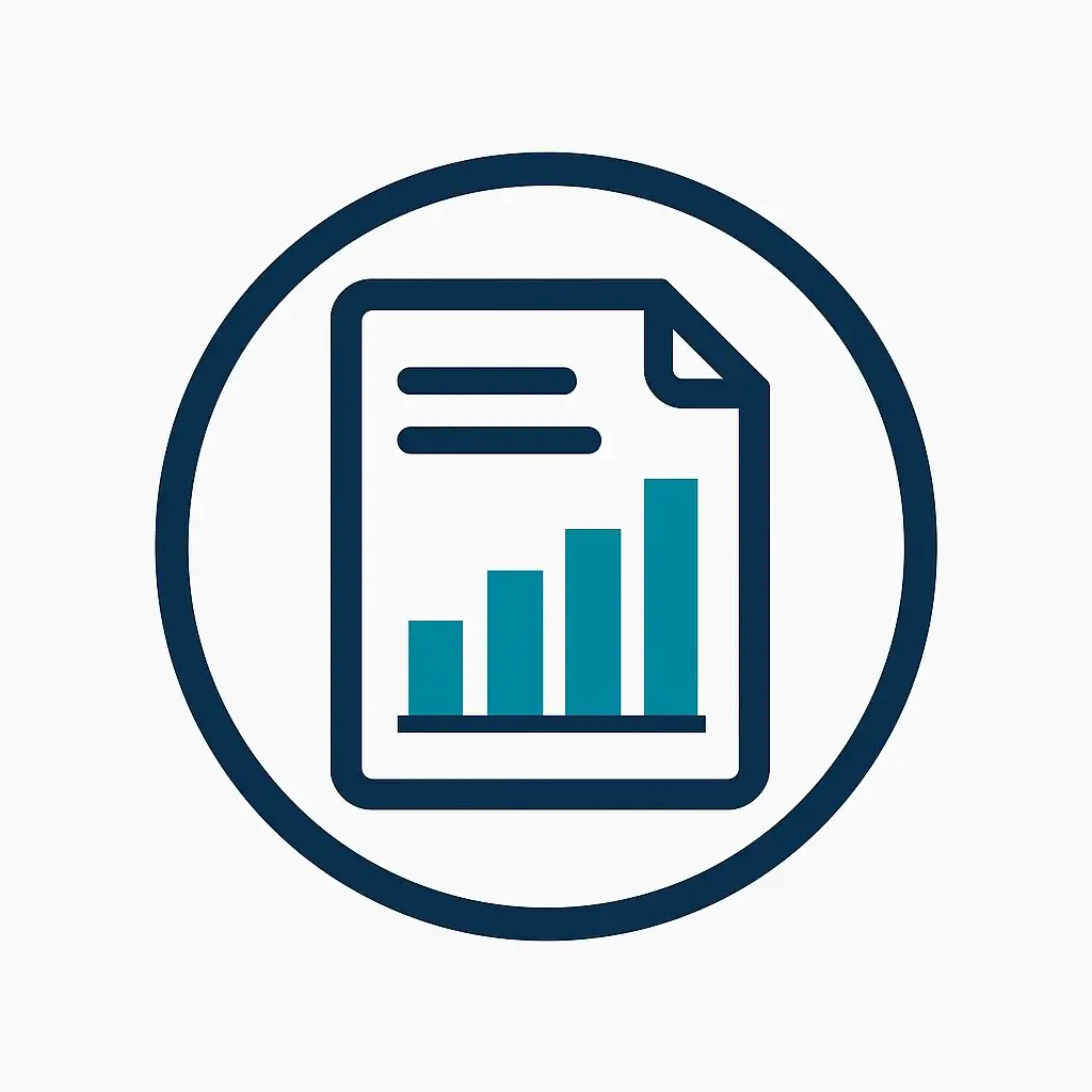 An icon representing administrative and data support remote jobs.