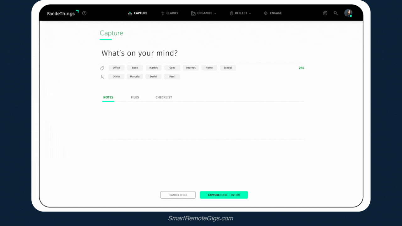 facilethings gtd interface