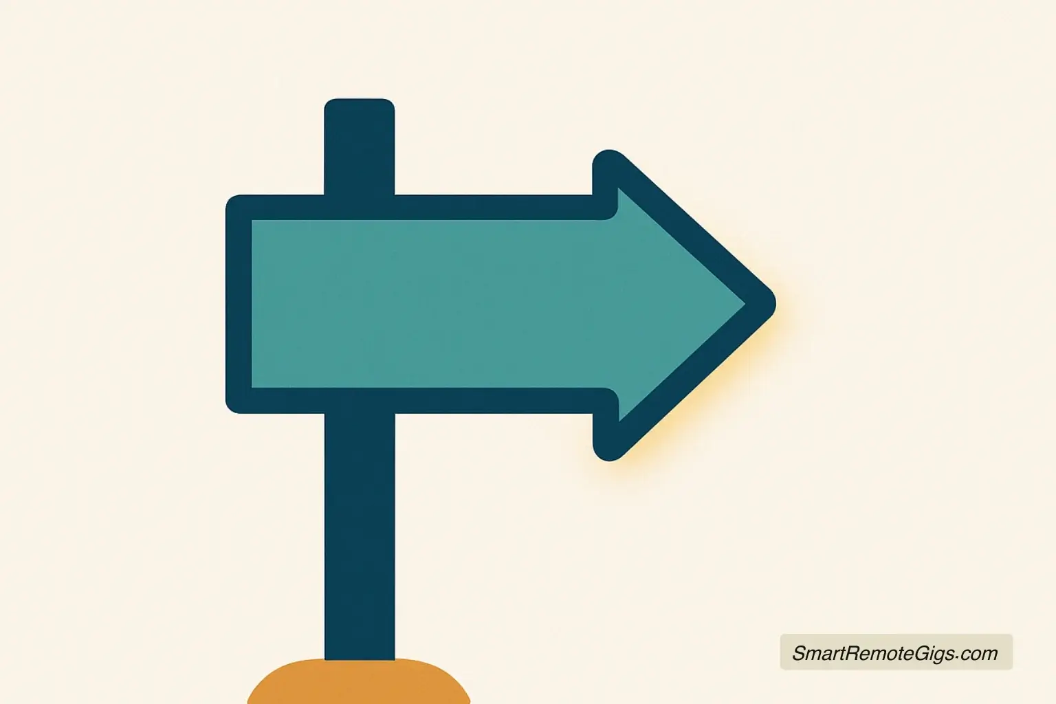A vector illustration of a clean, modern signpost with a single, clear arrow pointing forward, symbolizing a call to action.