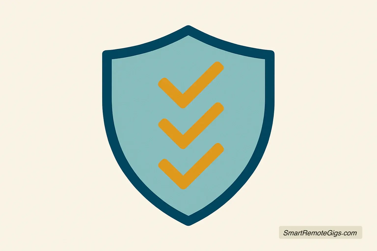 An illustration of a shield icon with three checkmarks inside, representing trust, proof, and reliability in a freelance proposal.