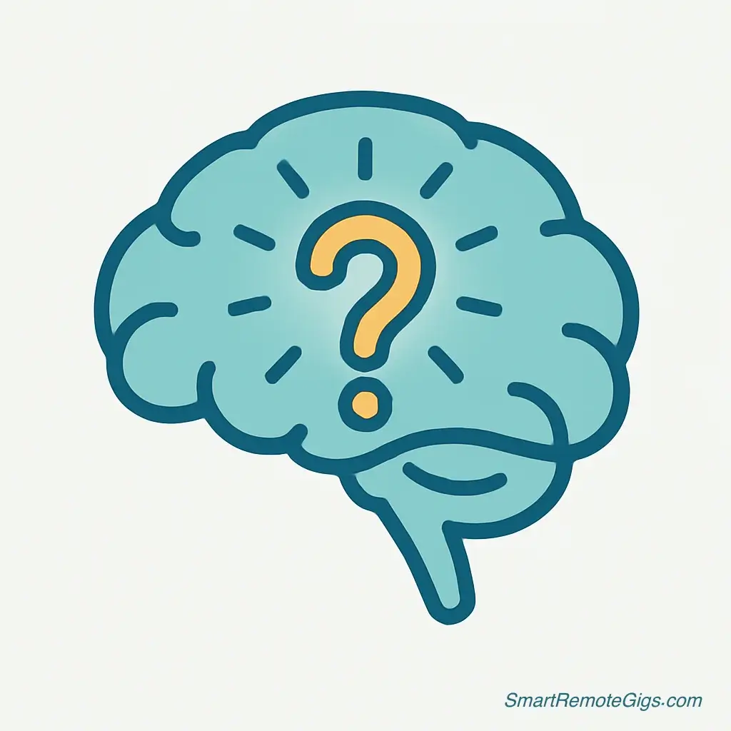 An icon representing the trigger list phase of the GTD Mind Sweep, showing a brain icon with a spark or question mark, indicating memory jogging.
