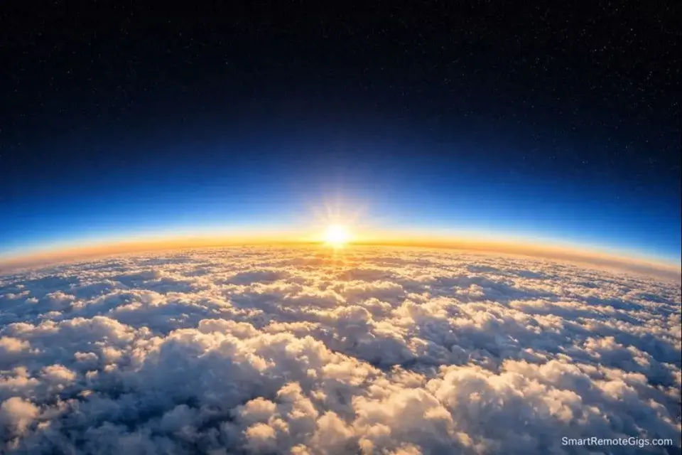 A view of the sunrise from the stratosphere, representing the clarity of the highest GTD horizon.