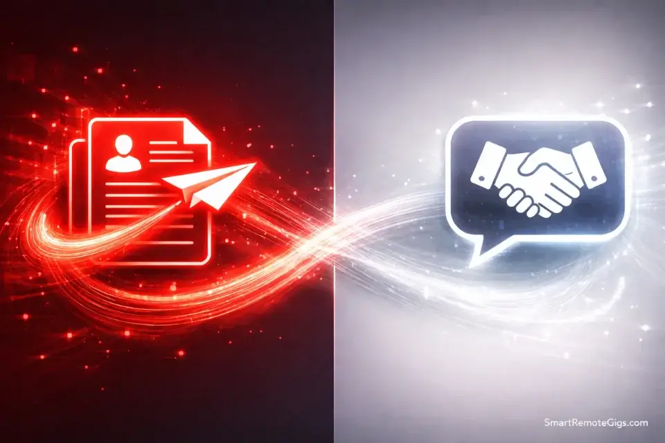 Visualizing the "Double Tap" strategy: combining a formal job application with direct networking.