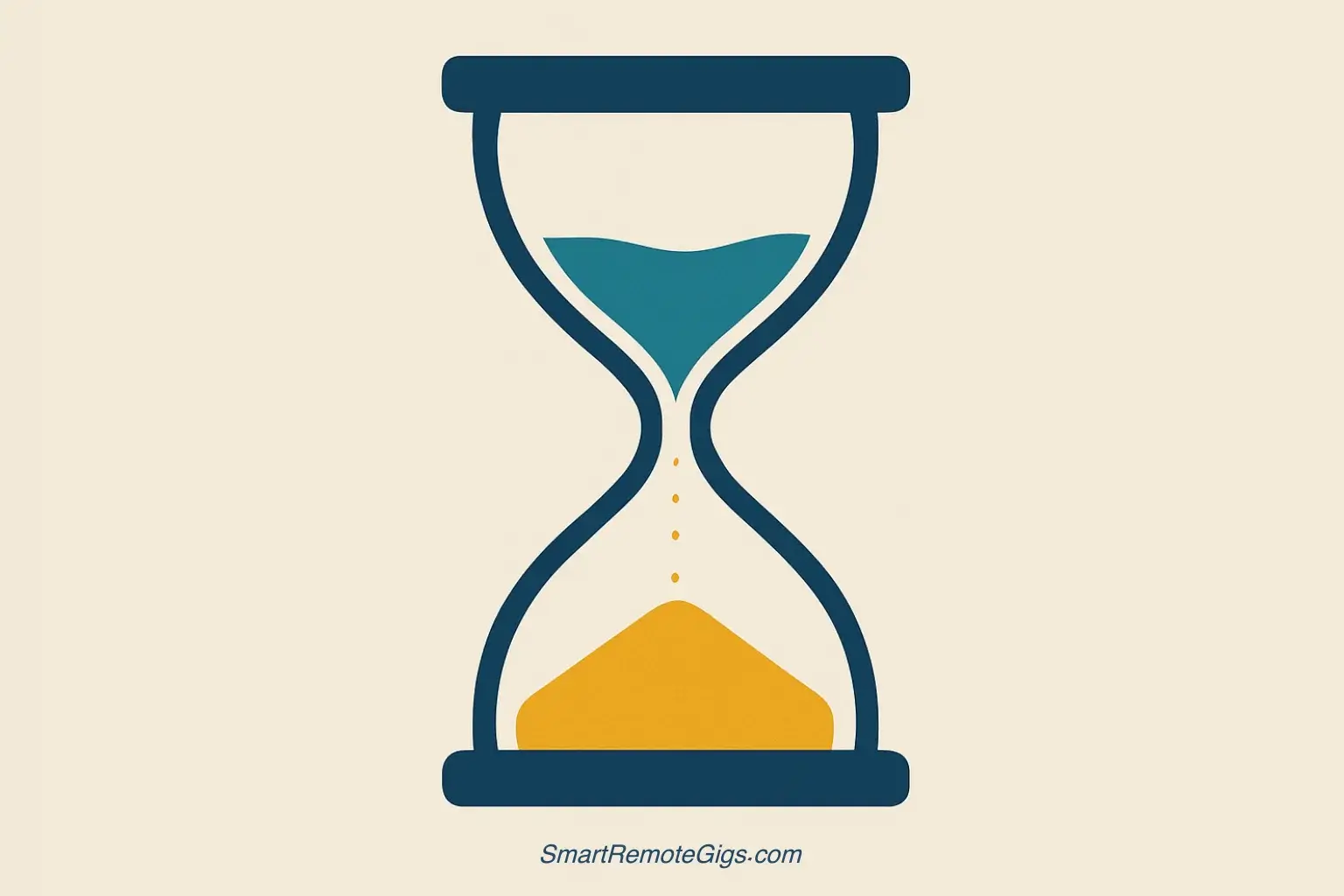An icon symbolizing patience, showing a simple hourglass with sand slowly falling.