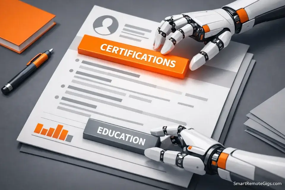 A visualization of restructuring a resume to prioritize certifications over education.
