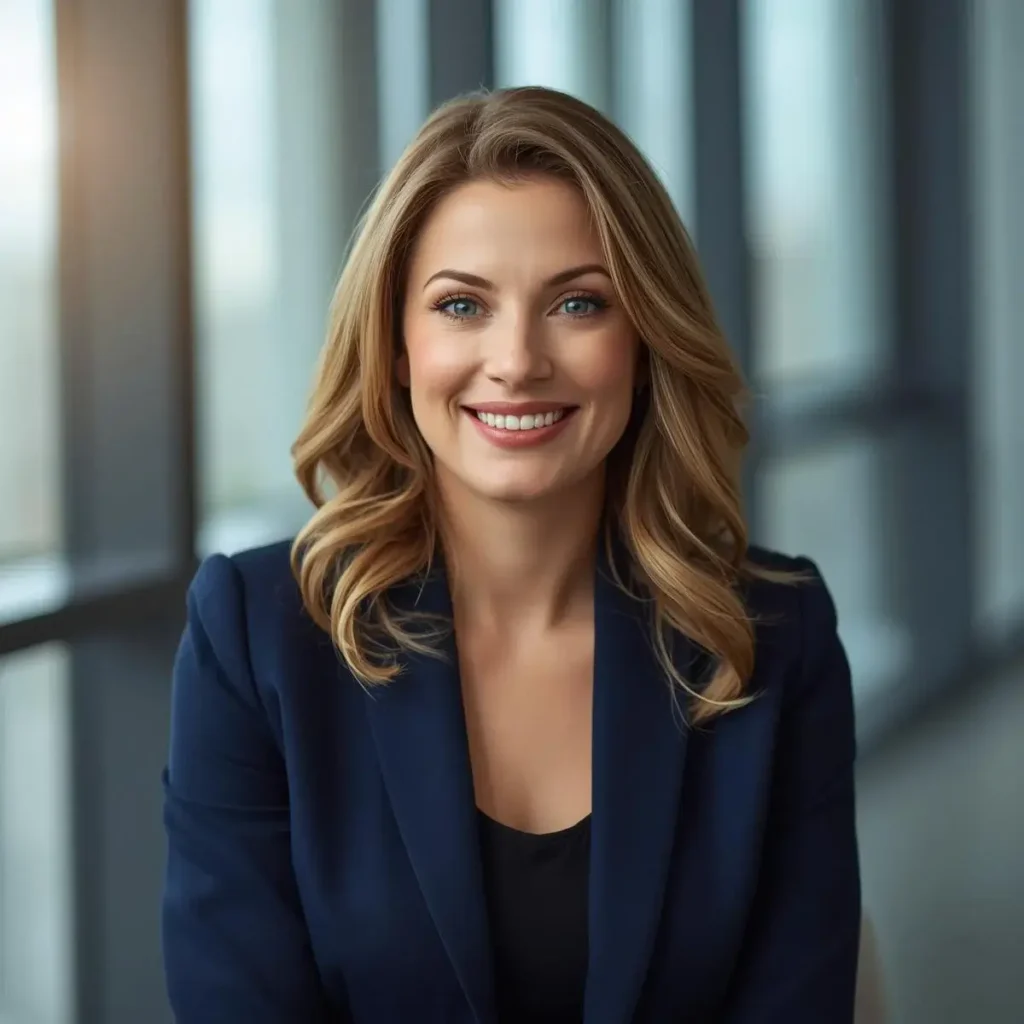 Master Prompt test result from canva Ai showing a stylized headshot of a business woman.