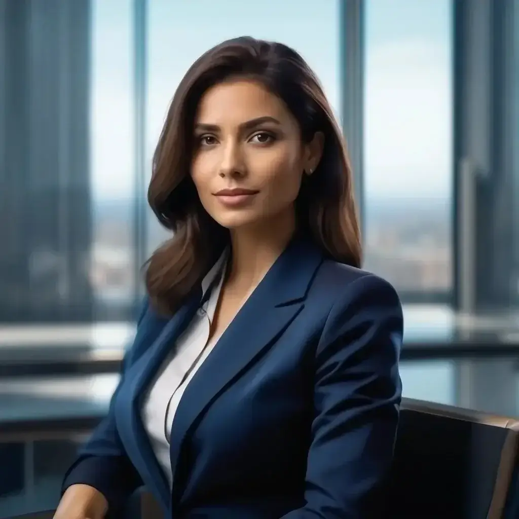 Master Prompt test result from craiyon Ai showing a stylized headshot of a business woman.