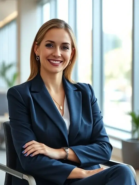 Master Prompt test result from Pollinations Ai showing a stylized headshot of a business woman.