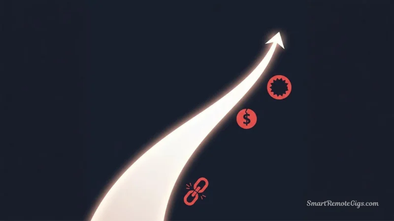 An illustration of a successful path with several obvious trap icons (like a bear trap or a pitfall) to the side, symbolizing the common pitfalls to avoid.