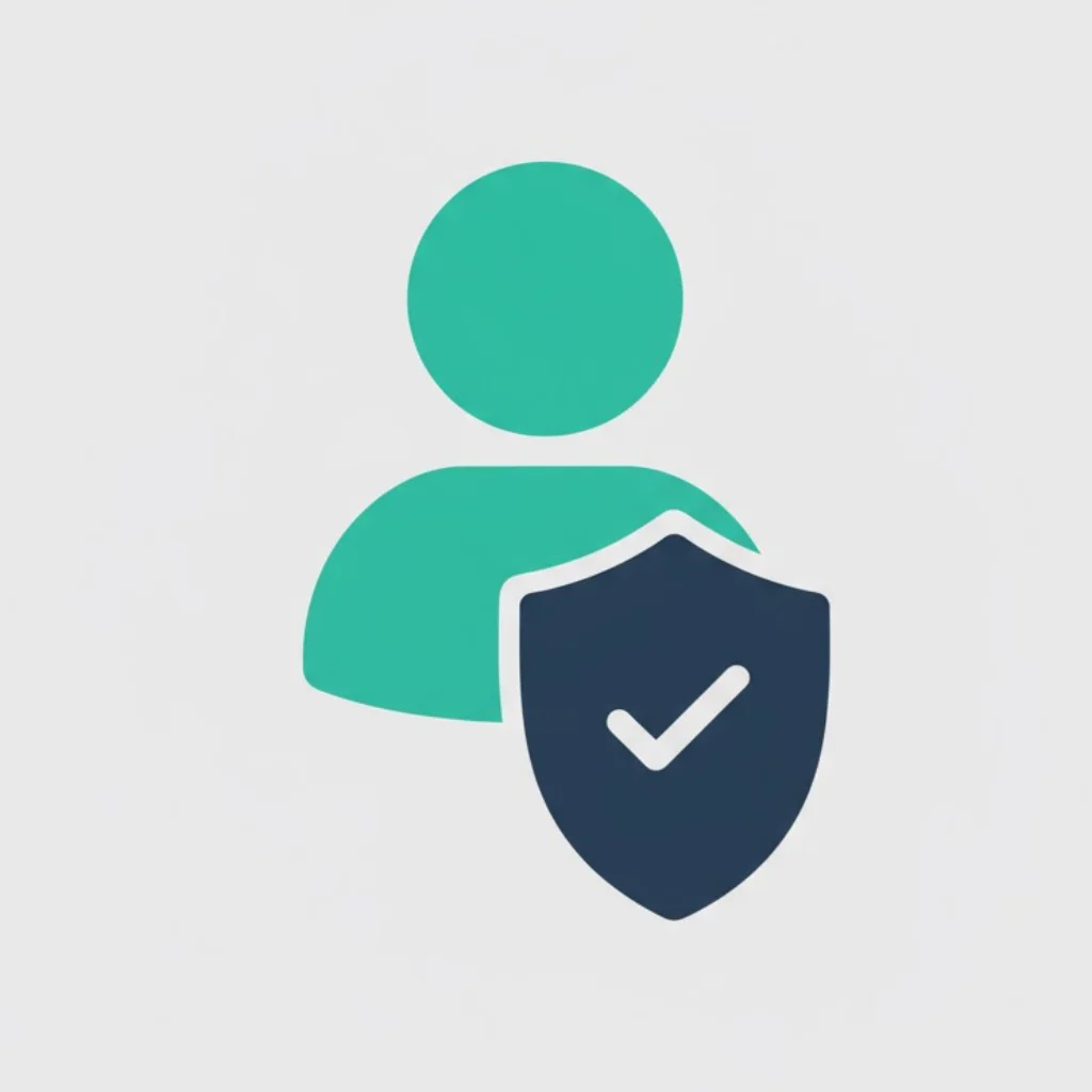 A minimalist icon of a shield protecting a user profile symbol, representing content moderation.