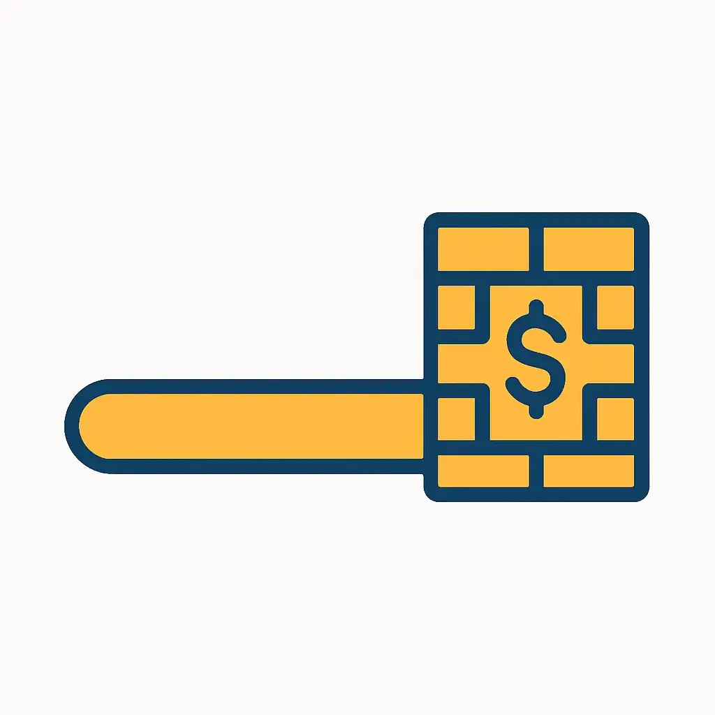 Icon of a progress bar hitting a brick wall paywall, symbolizing the hidden cost of strict usage limits on free AI tools.