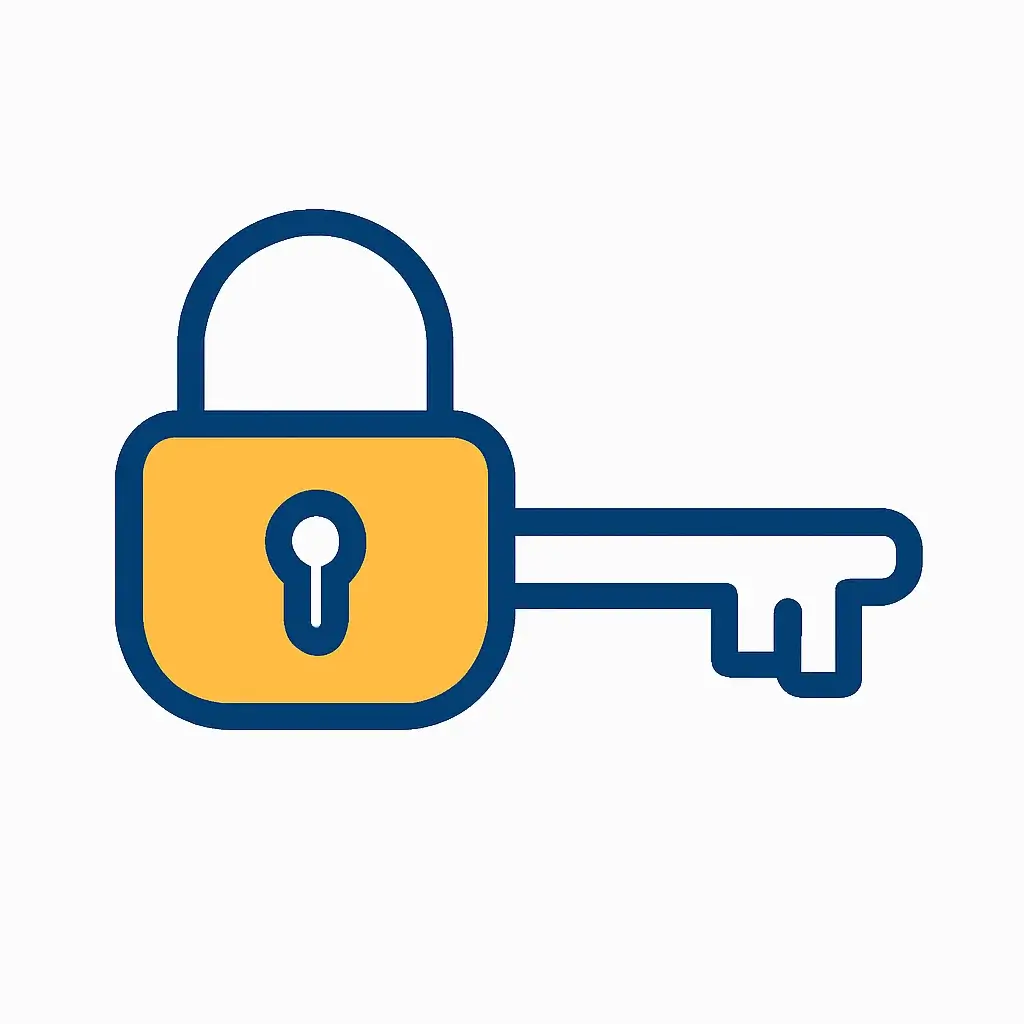Icon of a key that is also a padlock, representing the hidden cost of vendor lock-in and the inevitable upsell with free AI tools.