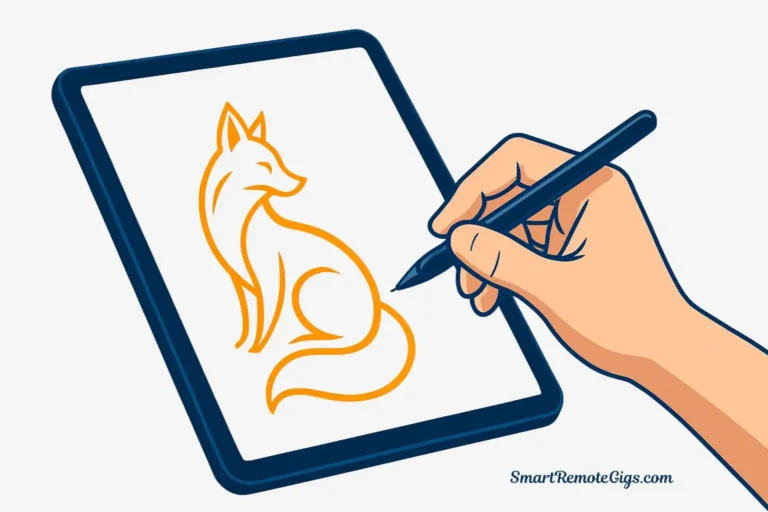 Illustration of a hand drawing a glowing fox on a tablet, representing the user-friendly and powerful free Midjourney alternatives for AI art.