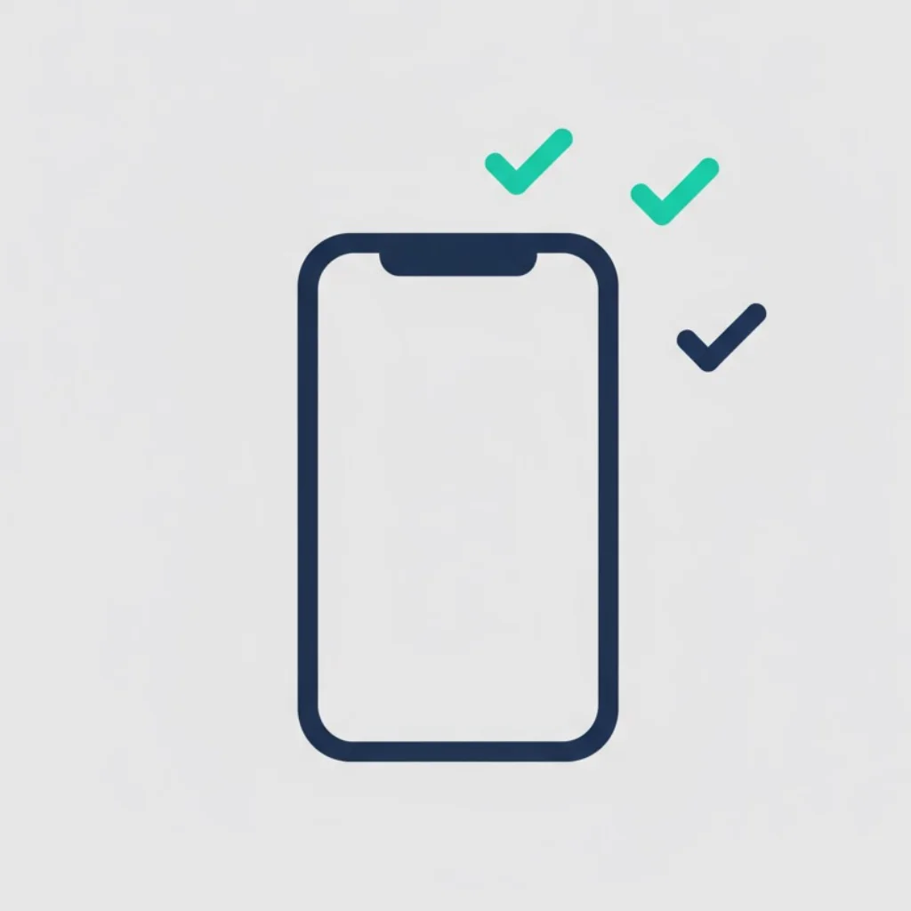 A minimalist icon of a smartphone with several small checkmarks floating around it, representing micro-task jobs.