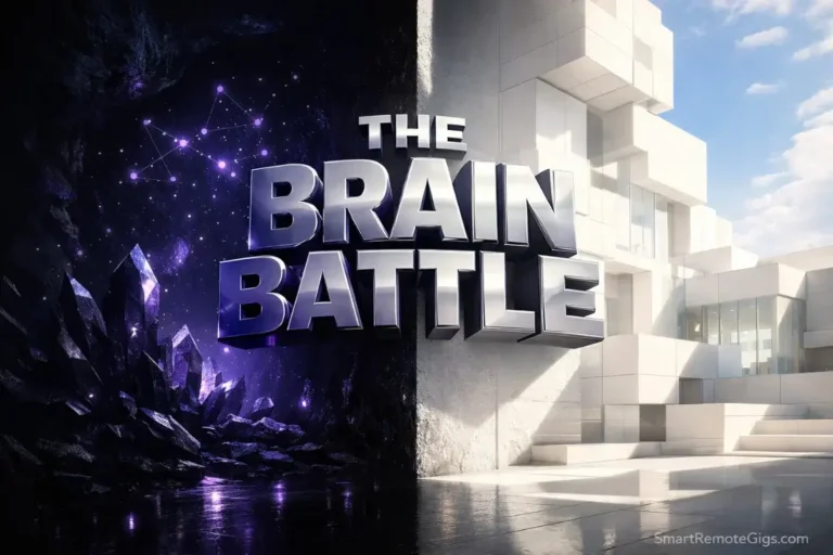 A split visual comparison between the dark, organic world of Obsidian and the bright, structured world of Notion.