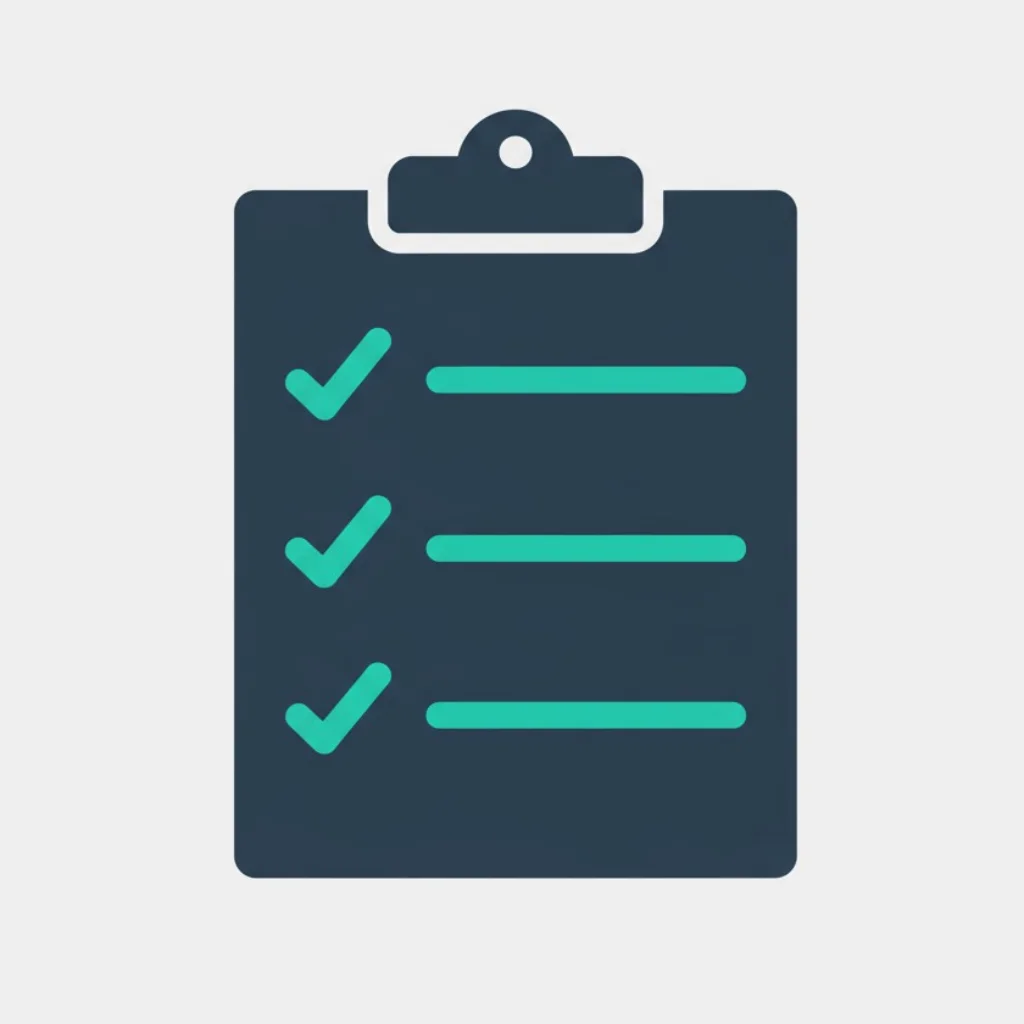 A minimalist icon of a clipboard with a checklist, representing online survey participation.