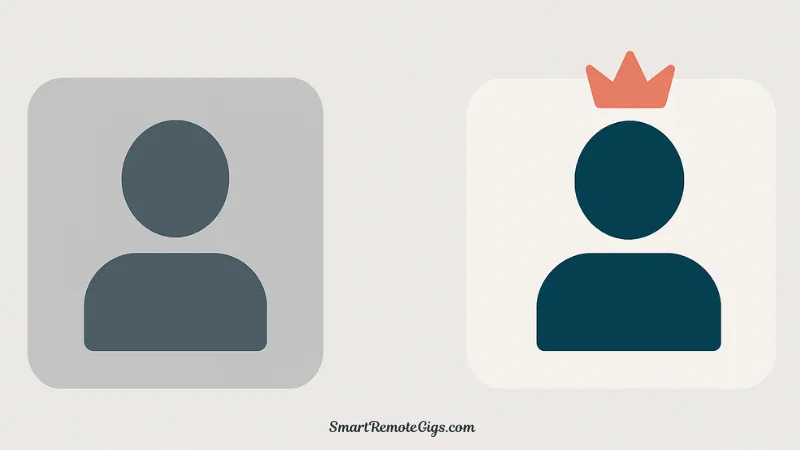 An illustration comparing a generic LinkedIn profile to an optimized one that is designed to attract freelance clients.