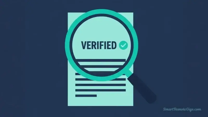 An illustration of a document with a magnifying glass over it, highlighting a perfectly typed word, symbolizing Scribie's focus on accuracy.