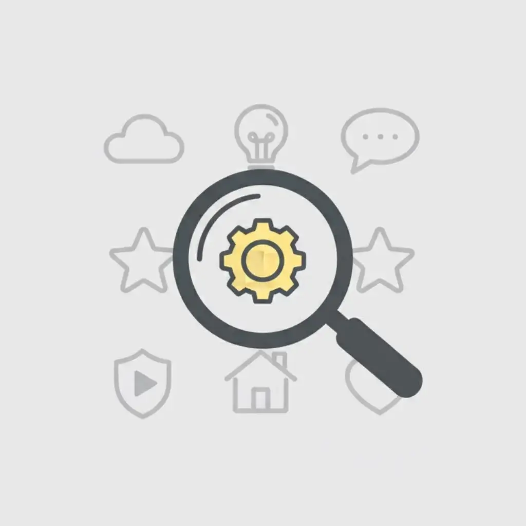 An icon of a magnifying glass focusing on one specific skill icon out of many, representing the process of skill specialization.