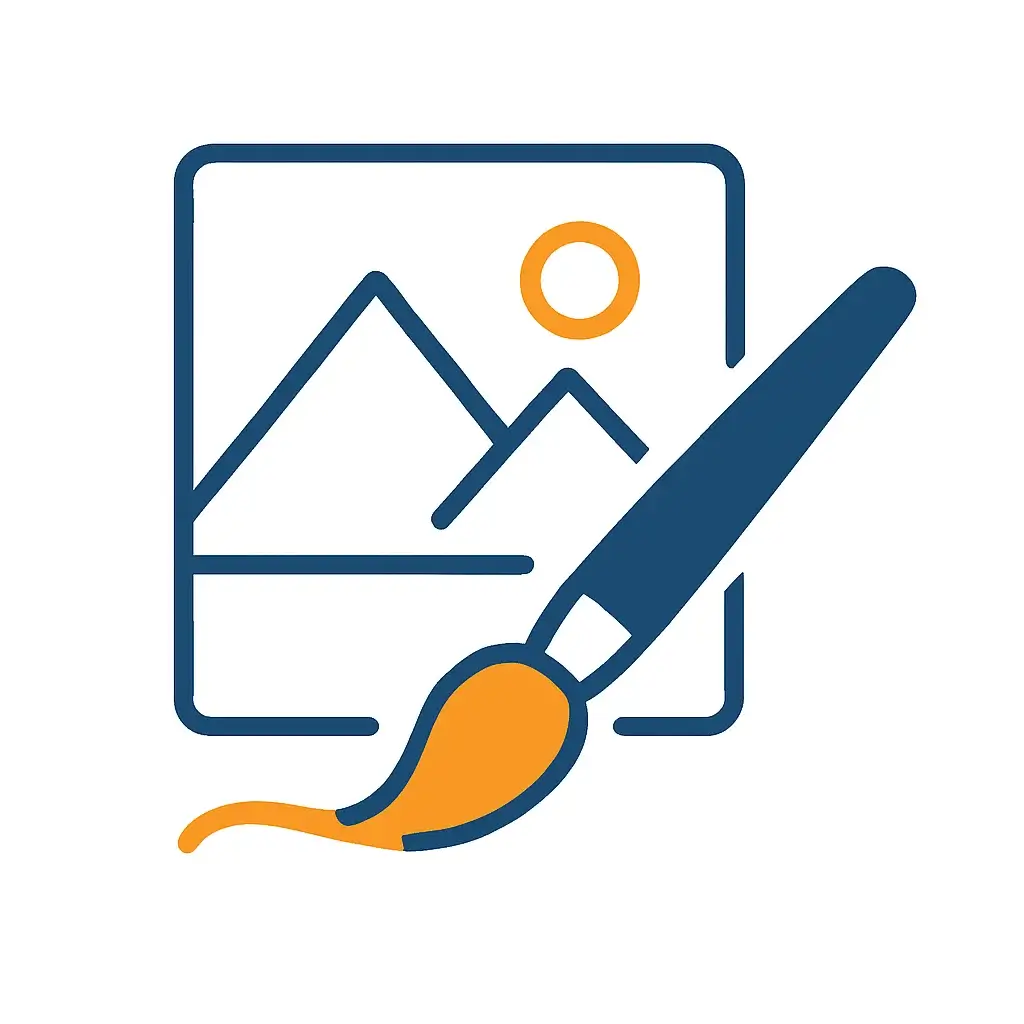 Step 3 of the AI social media workflow: An icon of a paintbrush creating an image, representing AI art generation.