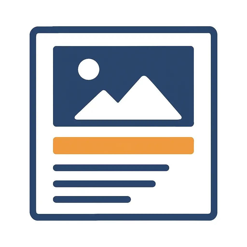 Step 4 of the AI social media workflow: An icon of a social media template being assembled, representing design in Canva.