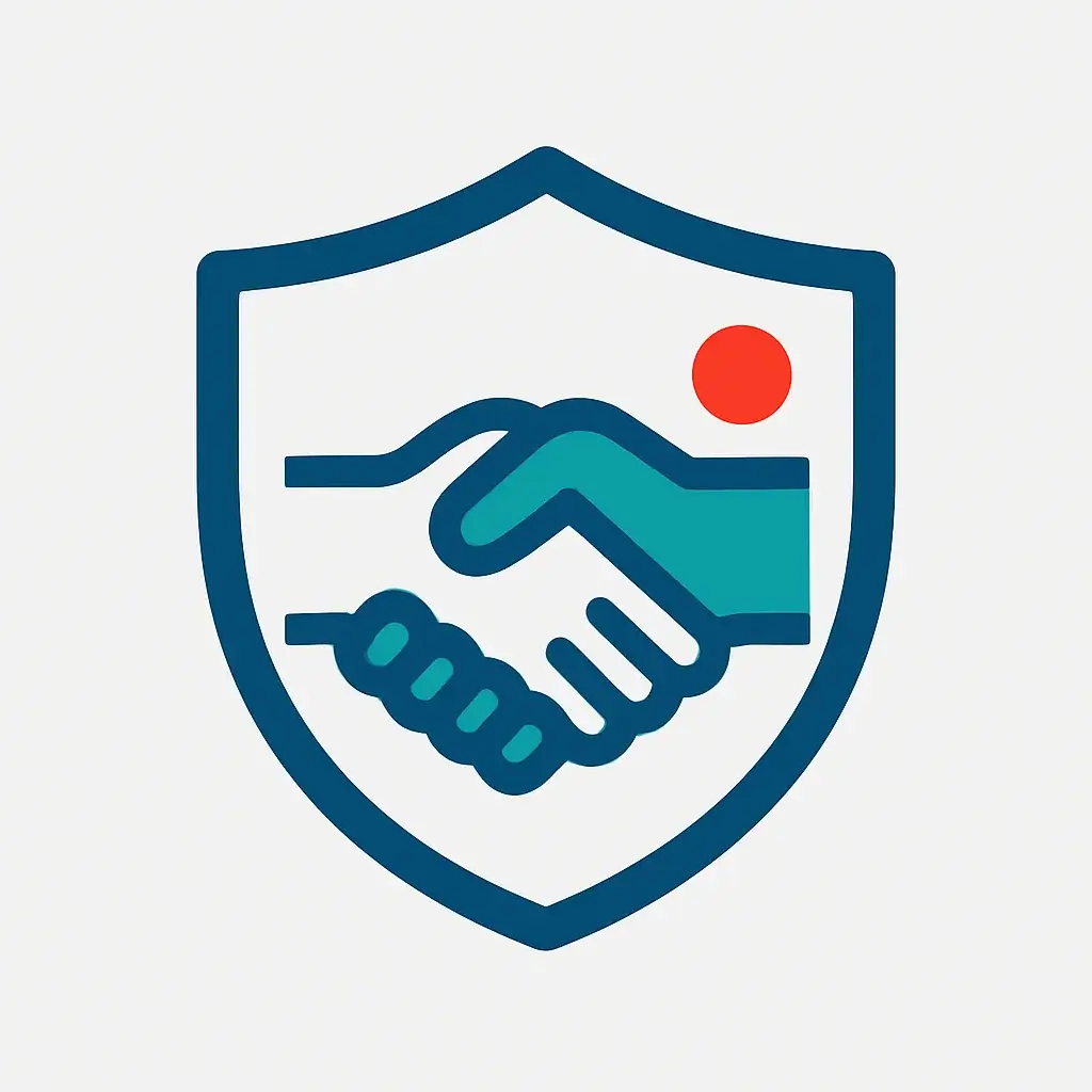 A handshake icon inside a shield, representing the final step of fostering a culture of trust for async remote teams.