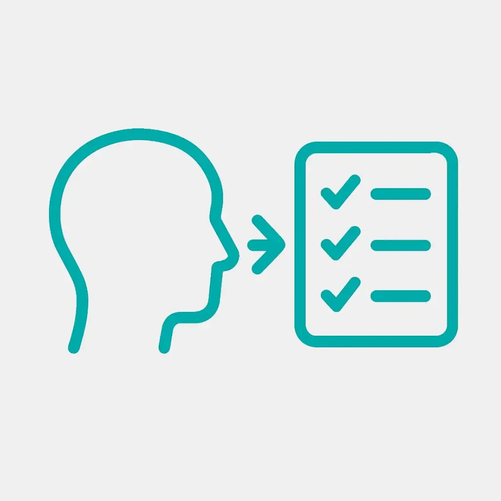 Icon for step 1 of the Eisenhower Matrix: a brain dump to list all tasks.