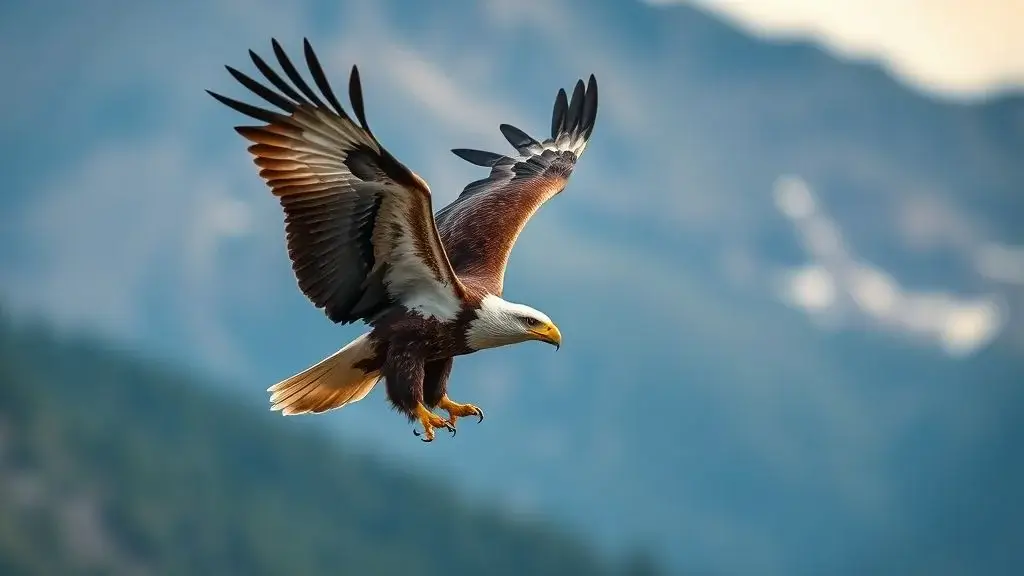 Photorealistic Midjourney result: A wildlife photograph of an eagle in flight with sharp detail on its feathers.