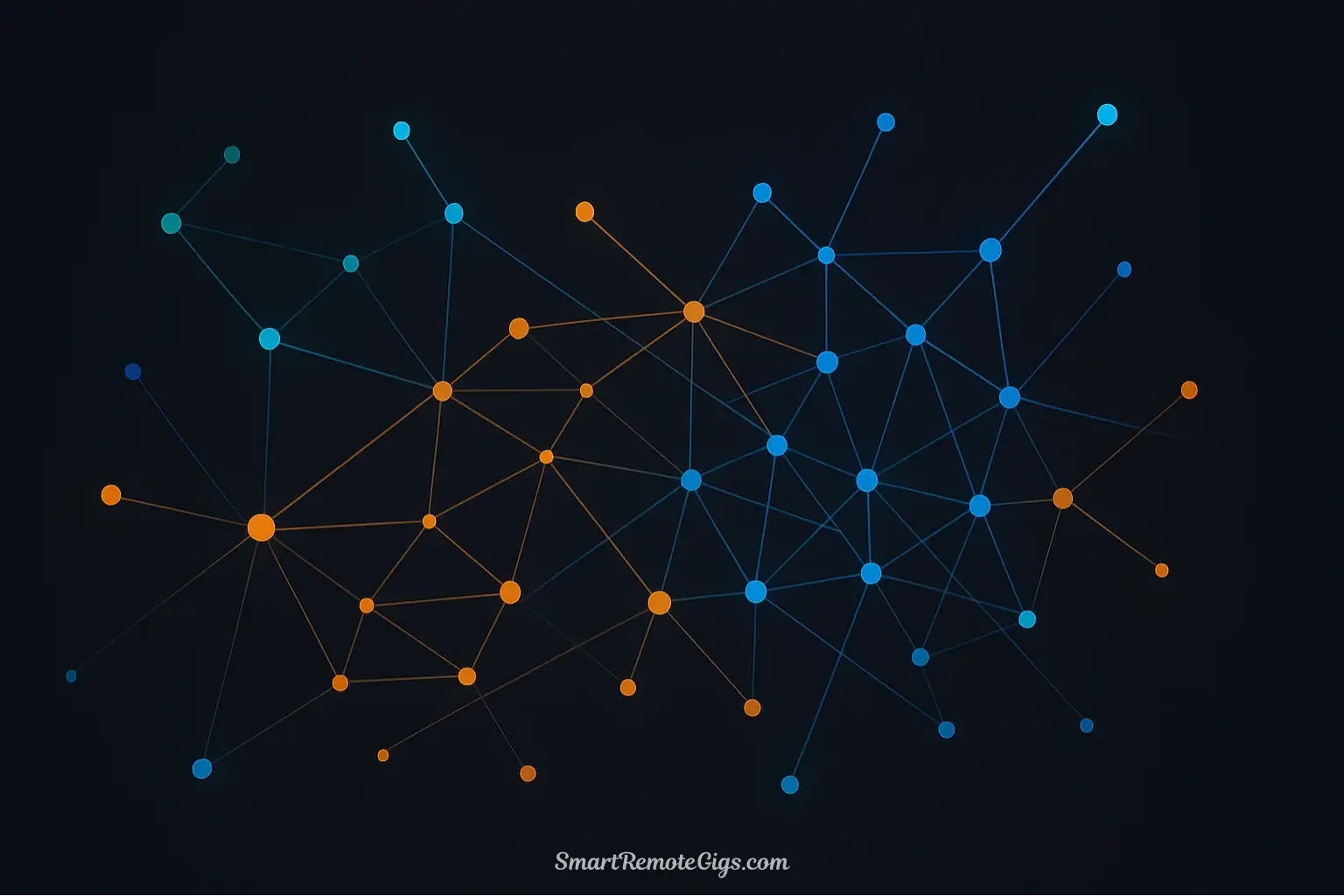 Illustration of the Obsidian graph view, showing a web of interconnected notes and ideas, representing a networked second brain.