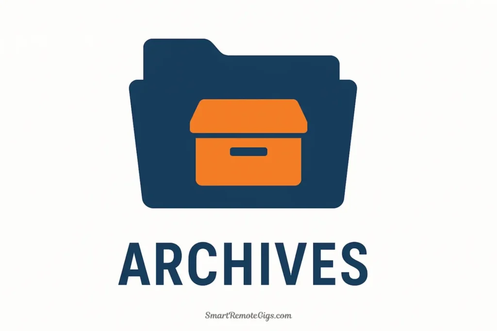 Vector illustration representing the Archives category of P.A.R.A., with a storage box icon symbolizing inactive but saved information.