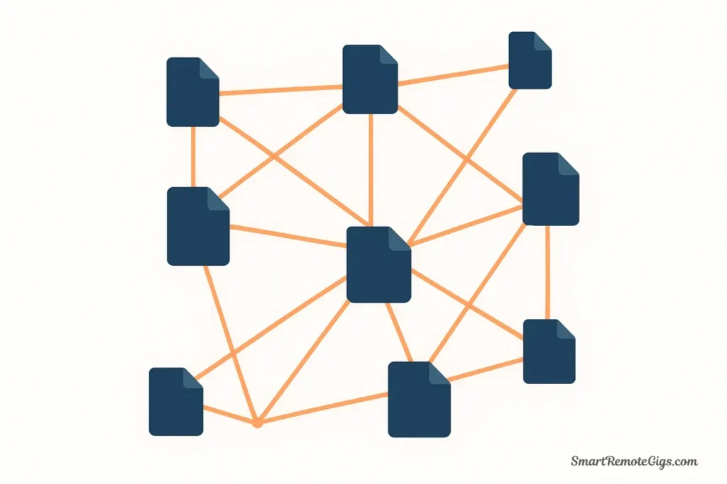 Illustration of the P.A.R.A. method's hierarchical structure, showing four stacked digital folders for Projects, Areas, Resources, and Archives.