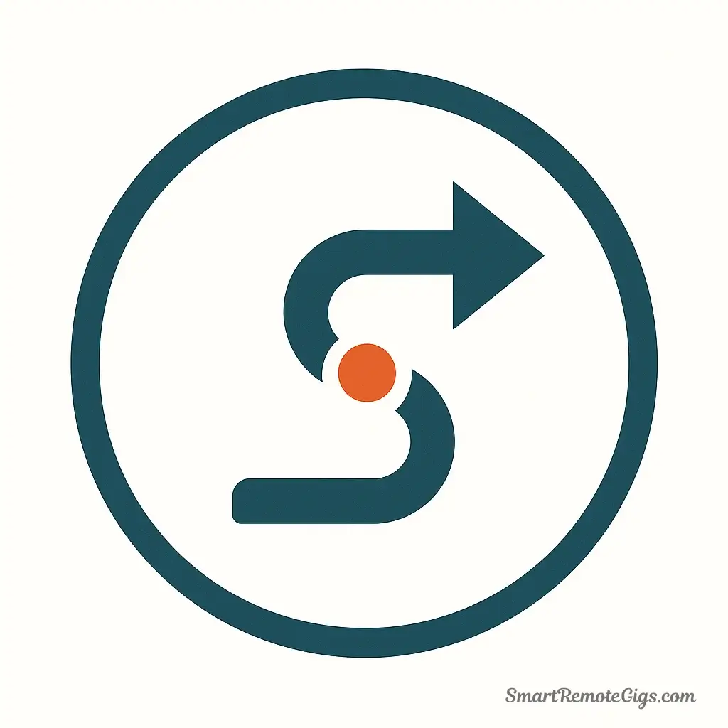 An icon representing the soft skill of adaptability, showing a path that smoothly changes direction to avoid an obstacle.