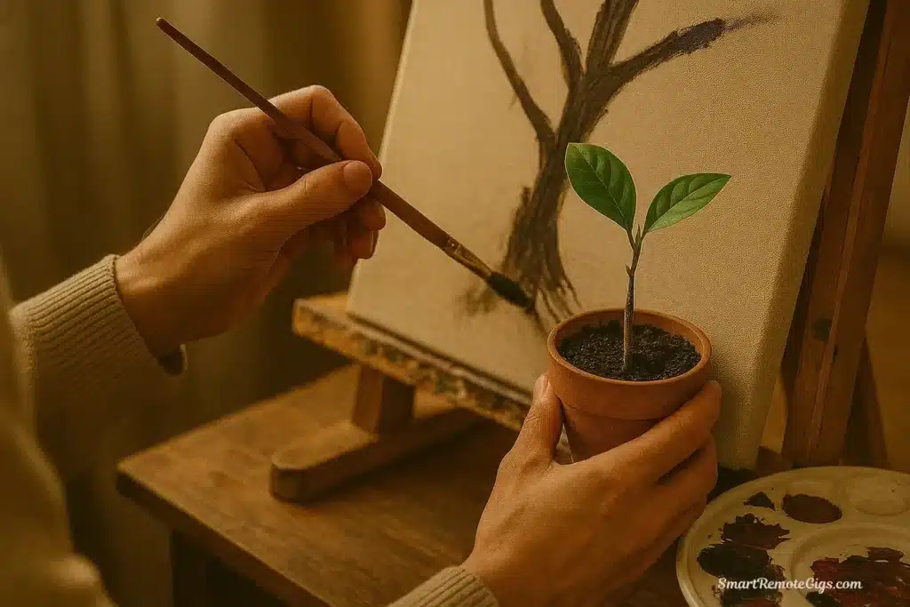 A person engaging in a high-quality leisure activity, replacing screen time during Step 3 of the digital declutter.