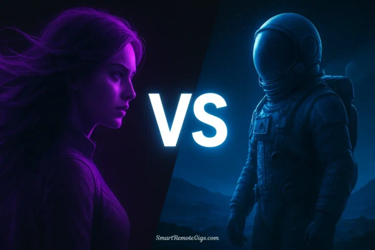 A hero image for a comparison of Pika Labs vs. RunwayML, showing two distinct AI-generated video styles facing off with a 'VS' logo, one in purple and one in blue.