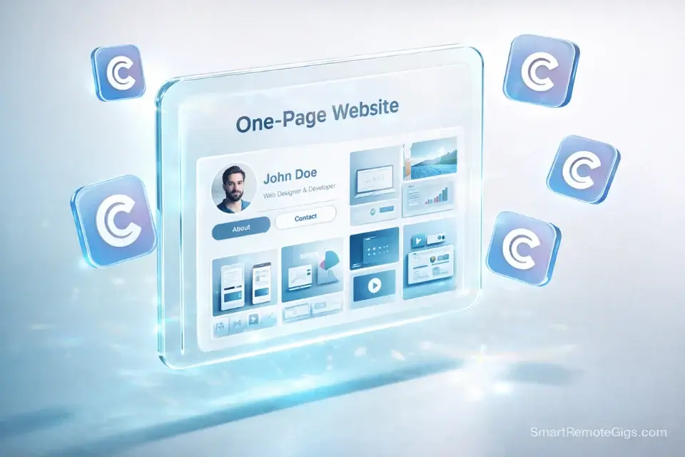 A sleek digital portfolio displayed on a tablet, representing the final hosted project.