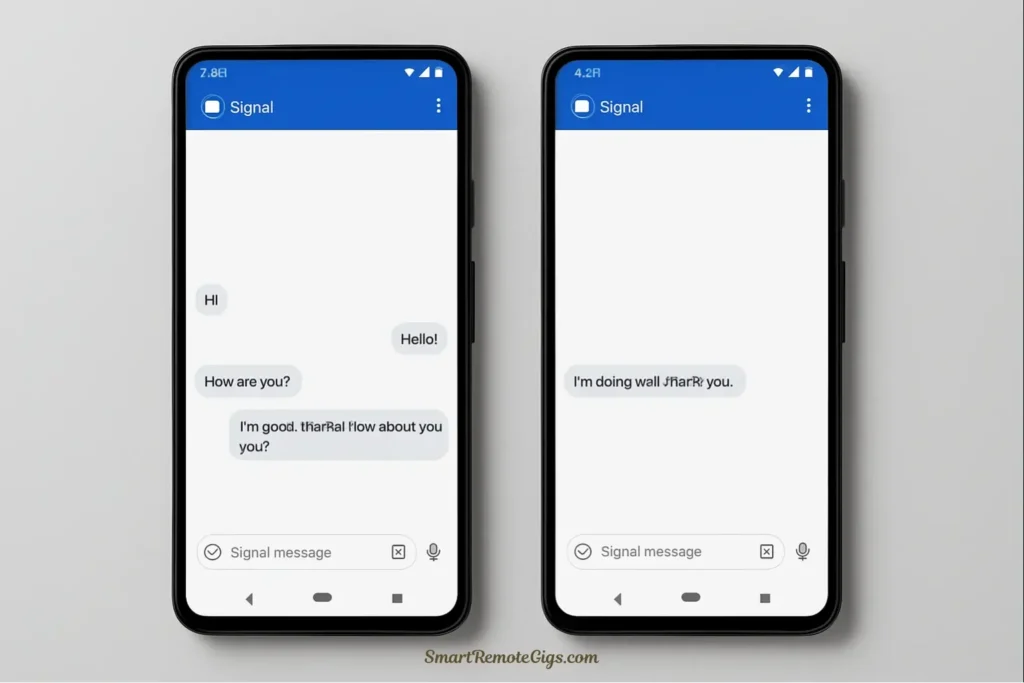 The Signal app's clean and private messaging interface, one of the best apps for secure, minimalist communication.