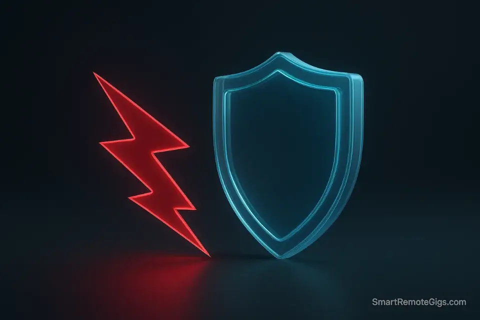 3D glass icon of a shield blocking a crisis, representing crisis management skills.